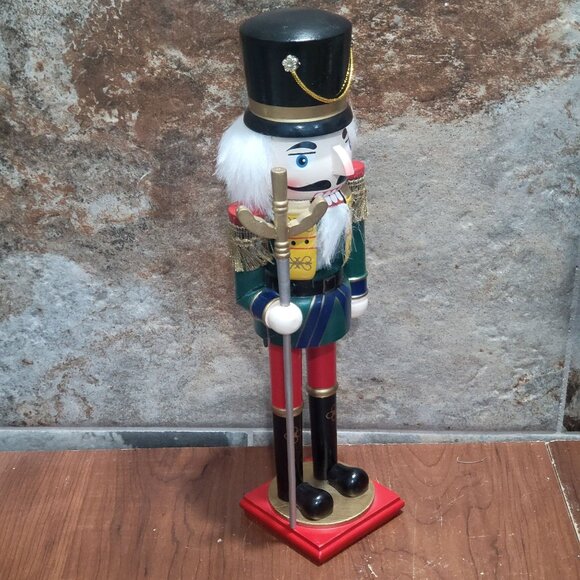 Pier Wooden Nutcracker Soldier With Sword Decorative Accent 12 Inch Tall - Picture 9 of 11